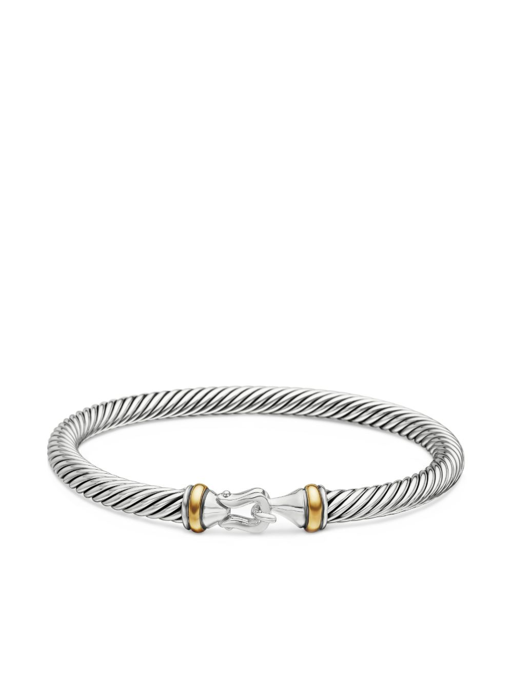 David Yurman 18K黄金纯银 Buckle 手链 - 银色