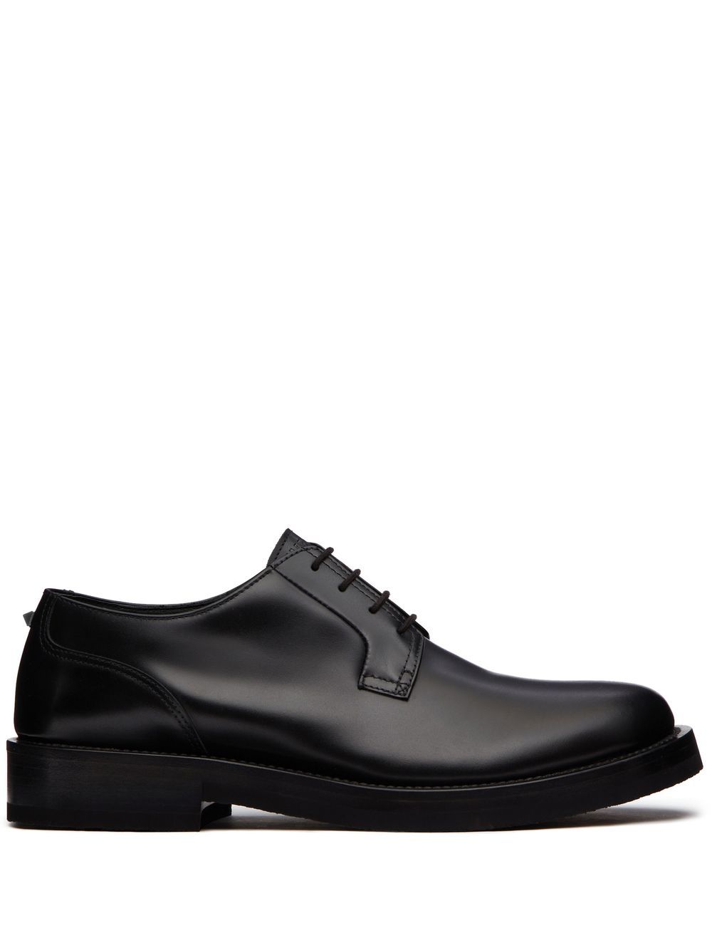 Valentino Garavani Roman Stud 皮质德比鞋 - 黑色
