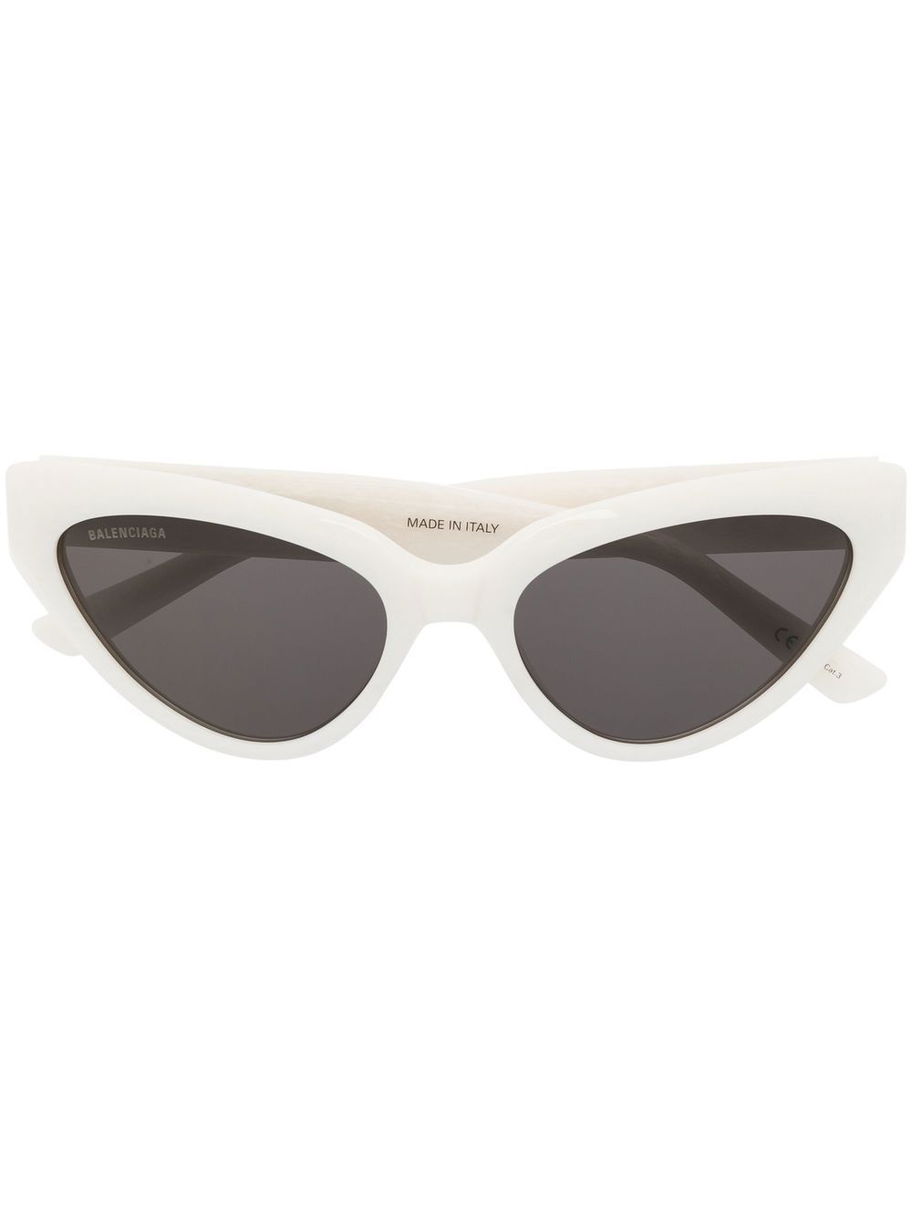Balenciaga Eyewear logo标牌猫眼框太阳眼镜 - 白色