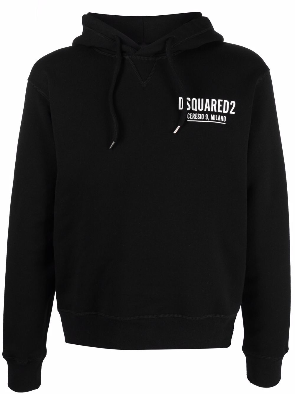 DSQUARED2 D2次方 logo印花棉连帽衫 - 黑色
