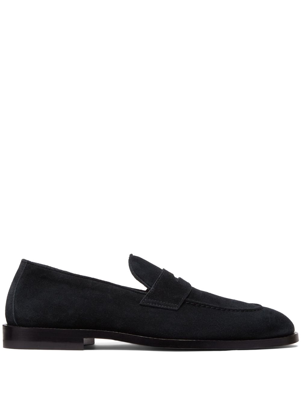Brunello Cucinelli 绒面皮经典乐福鞋 - 黑色