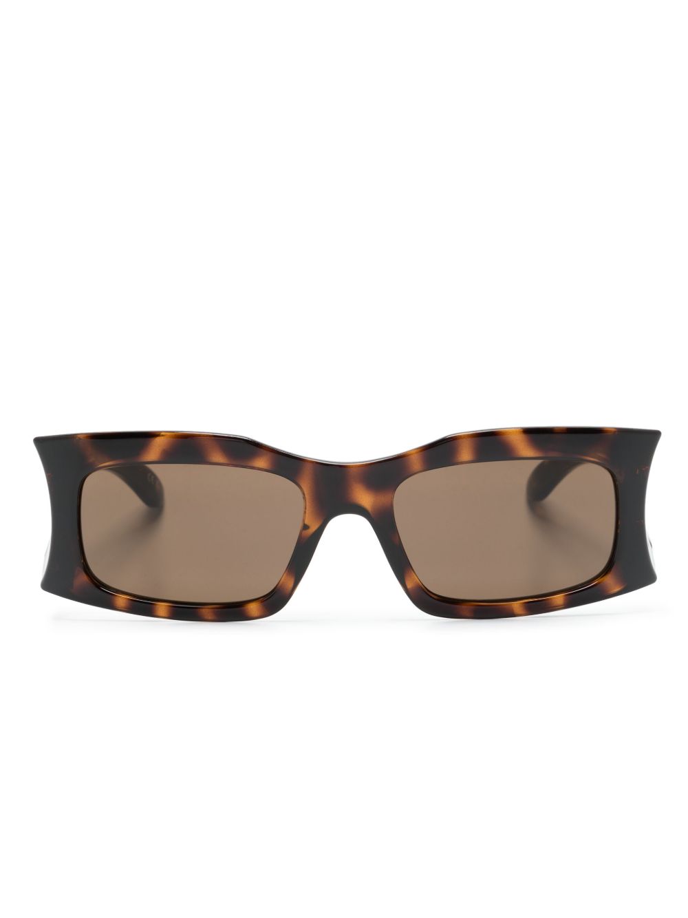 Balenciaga Eyewear 长方形框太阳眼镜 - 褐色