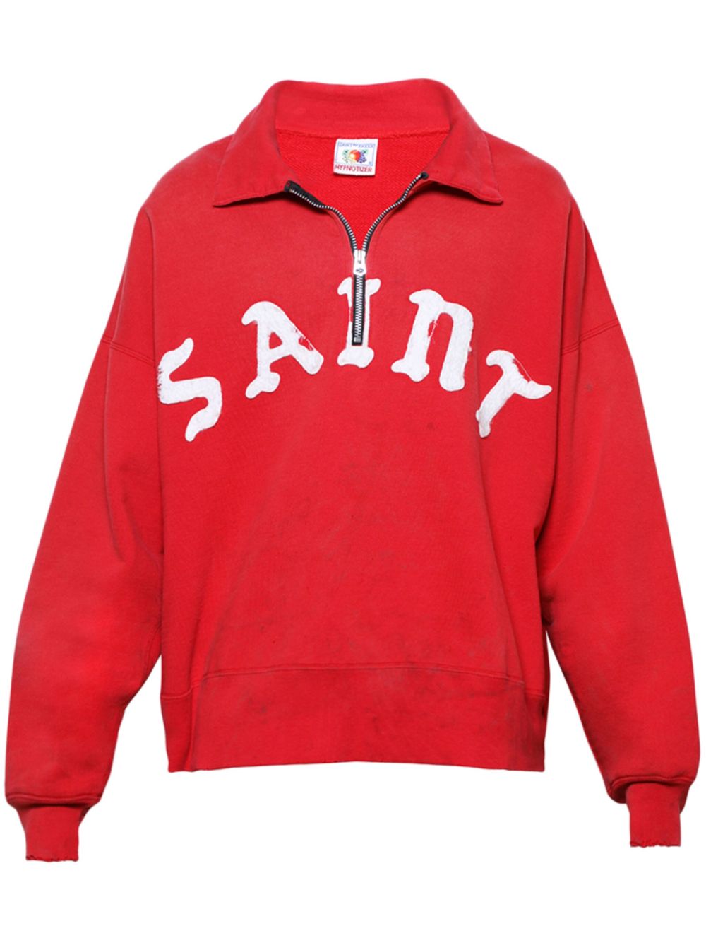 SAINT MXXXXXX logo印花棉卫衣 - 红色