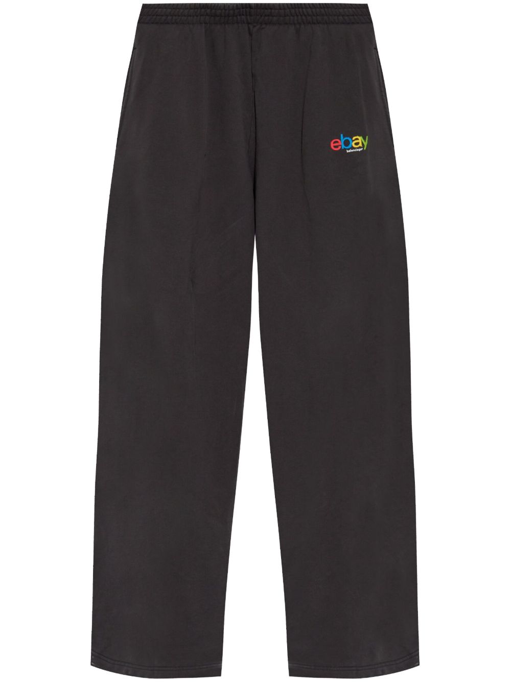 Balenciaga 标语刺绣运动裤 - 黑色