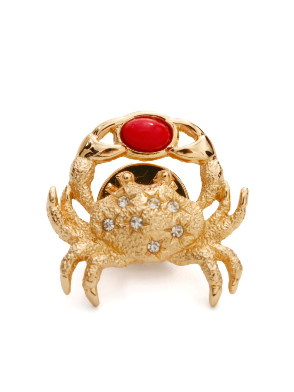 Christian Dior Pre-Owned 螃蟹水钻缀饰胸针（典藏款） - 金色