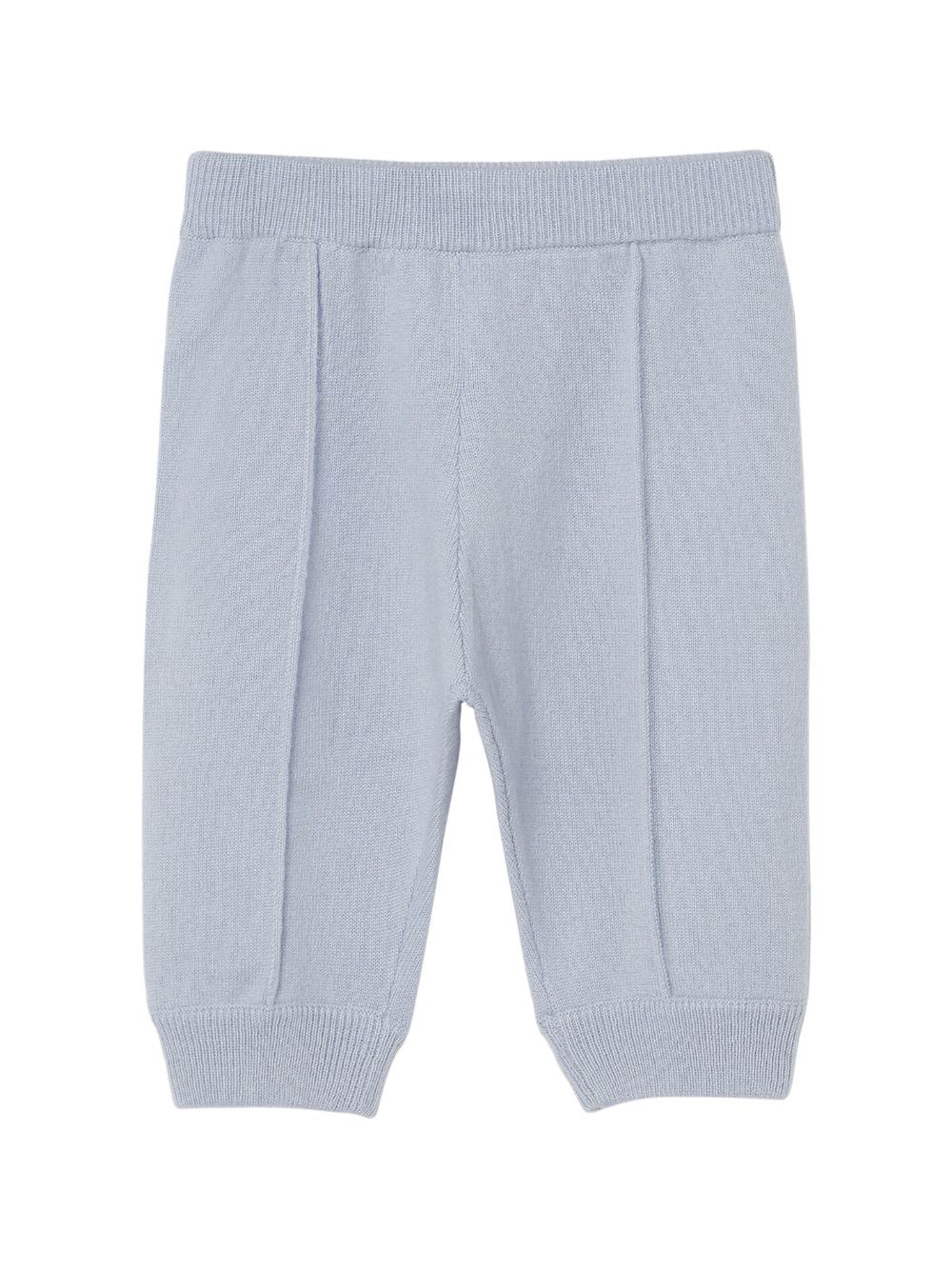Brunello Cucinelli Kids 缝线细节羊绒长裤 - 蓝色