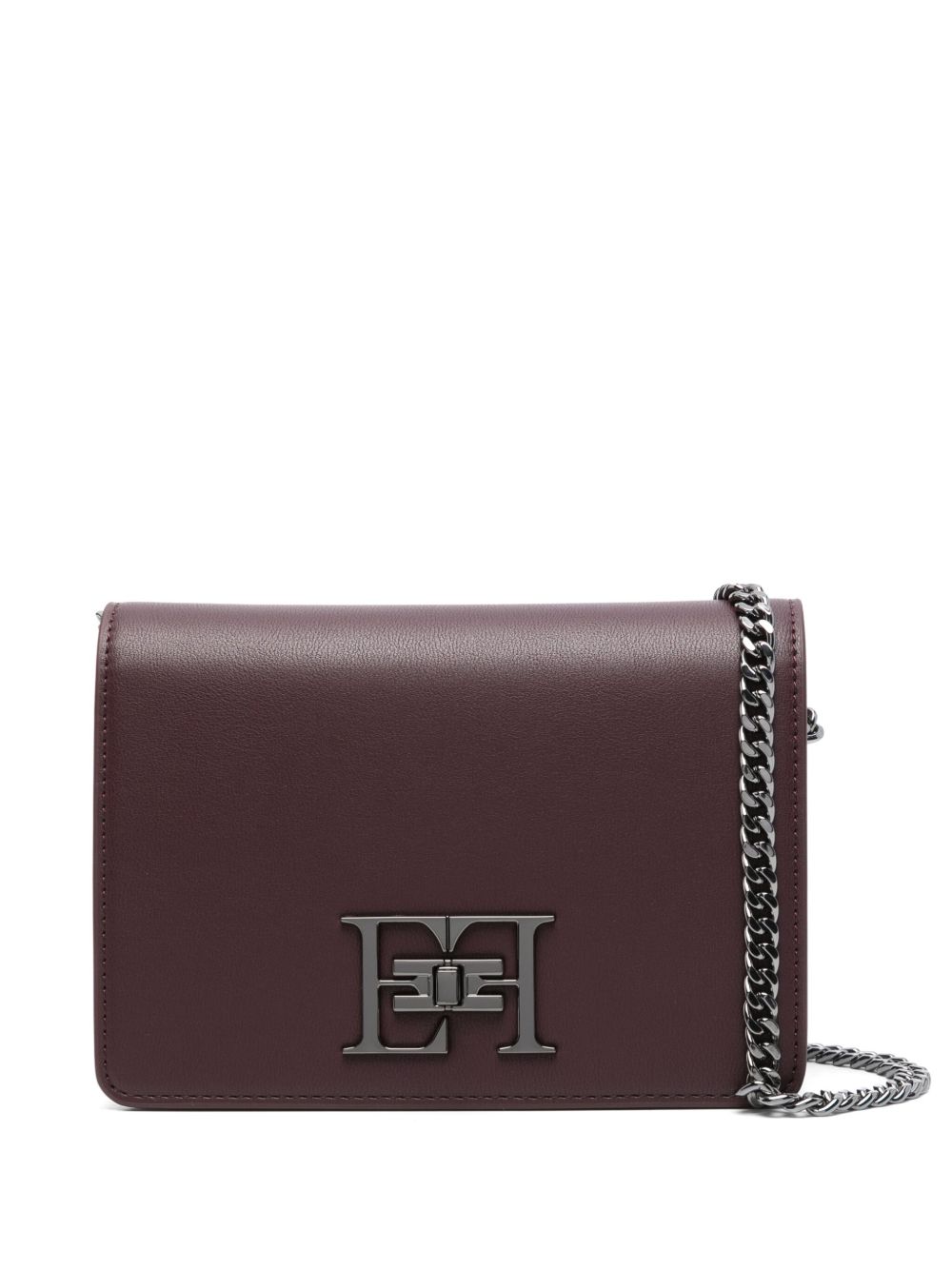 Elisabetta Franchi logo标牌旋扣单肩包 - 红色