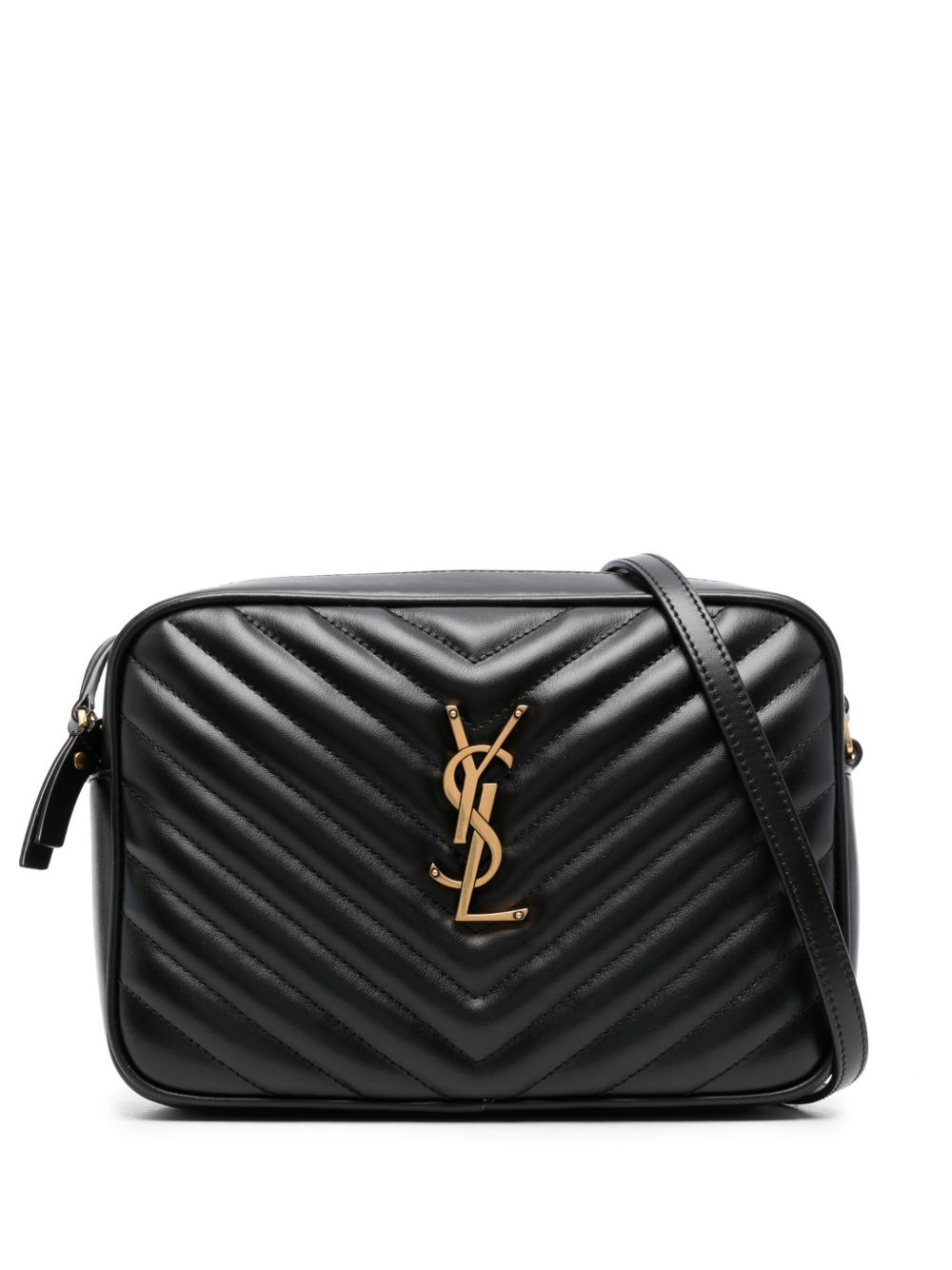 Saint Laurent Lou 绗缝斜挎包 - 黑色