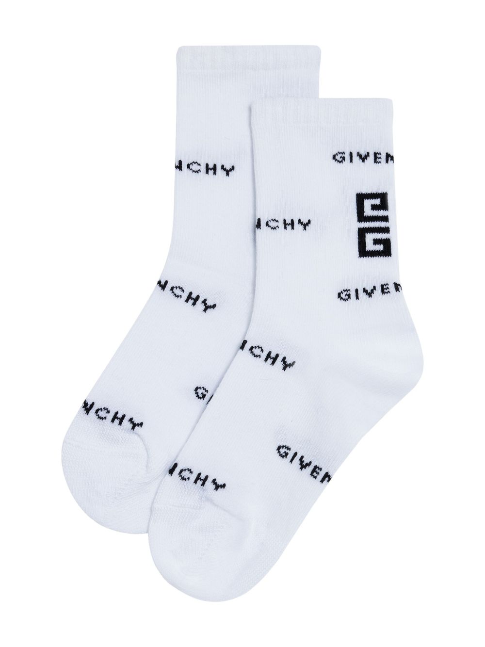 Givenchy Kids logo提花针织袜 - 白色