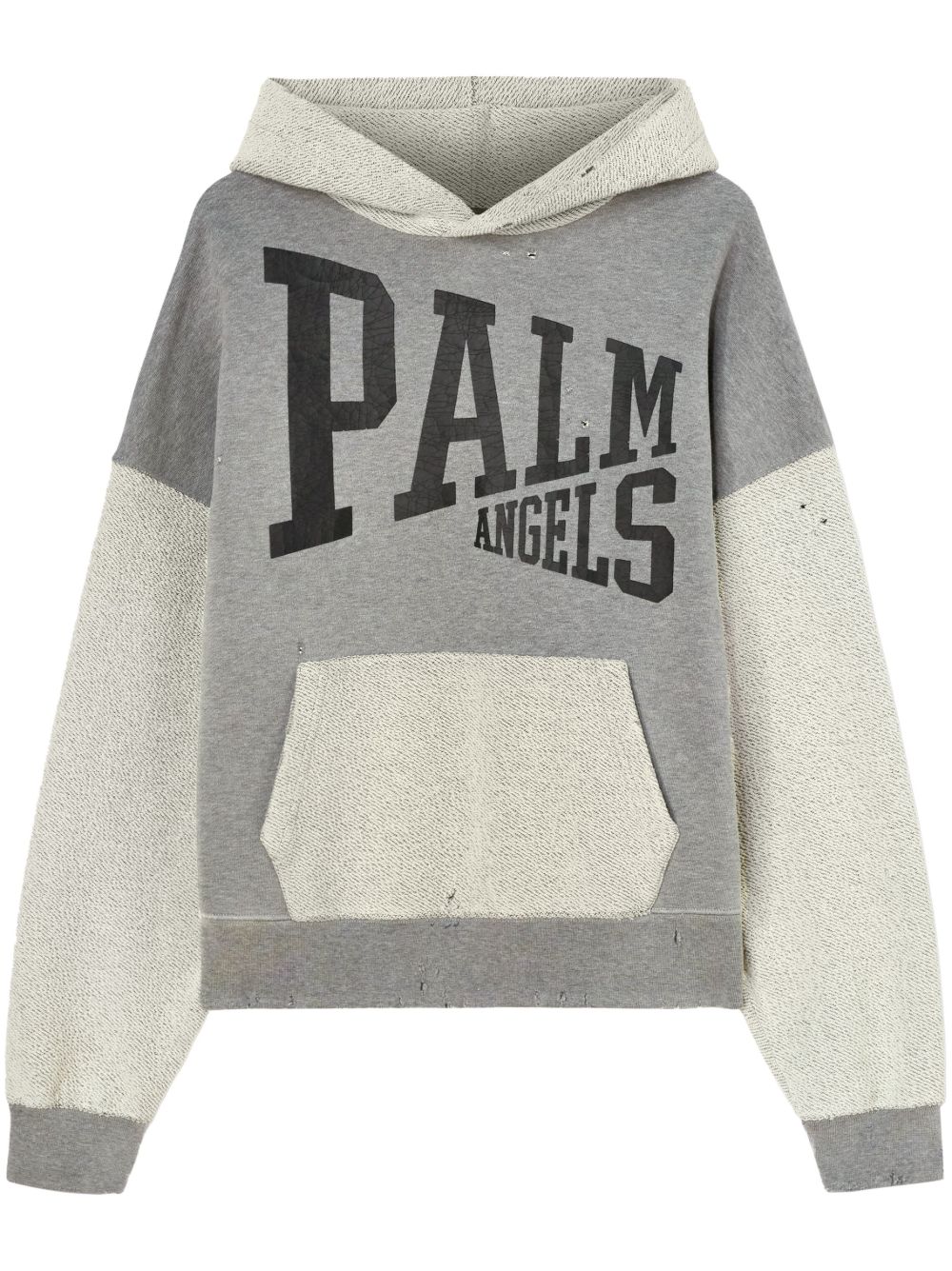 Palm Angels logo印花棉连帽衫 - 灰色
