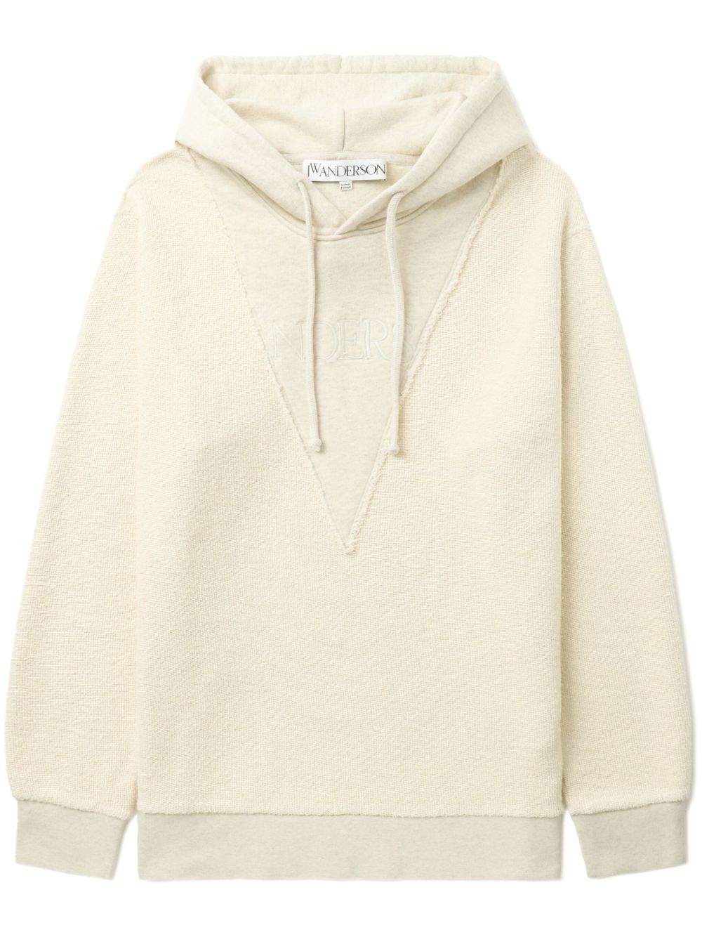 JW Anderson logo刺绣棉连帽衫 - 中性色
