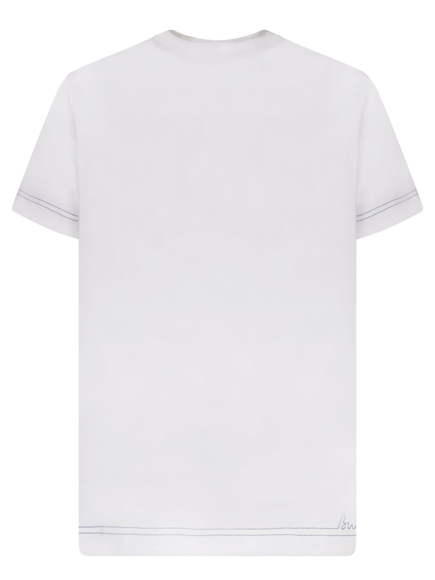Burberry Embroidered Hem White T-shirt