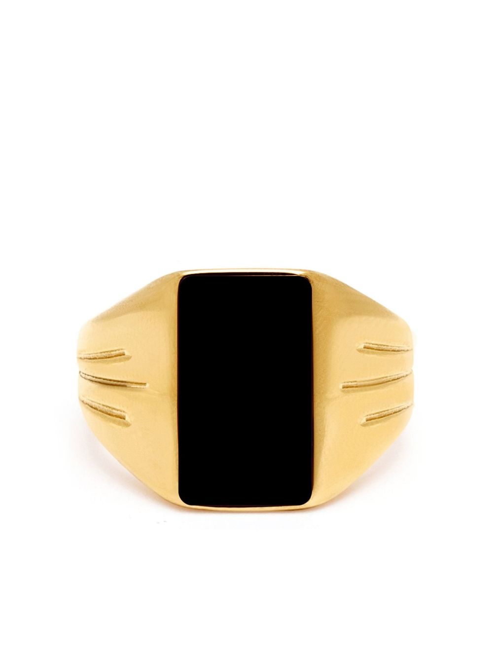 Nialaya Jewelry 浮雕细节图章戒指 - 金色