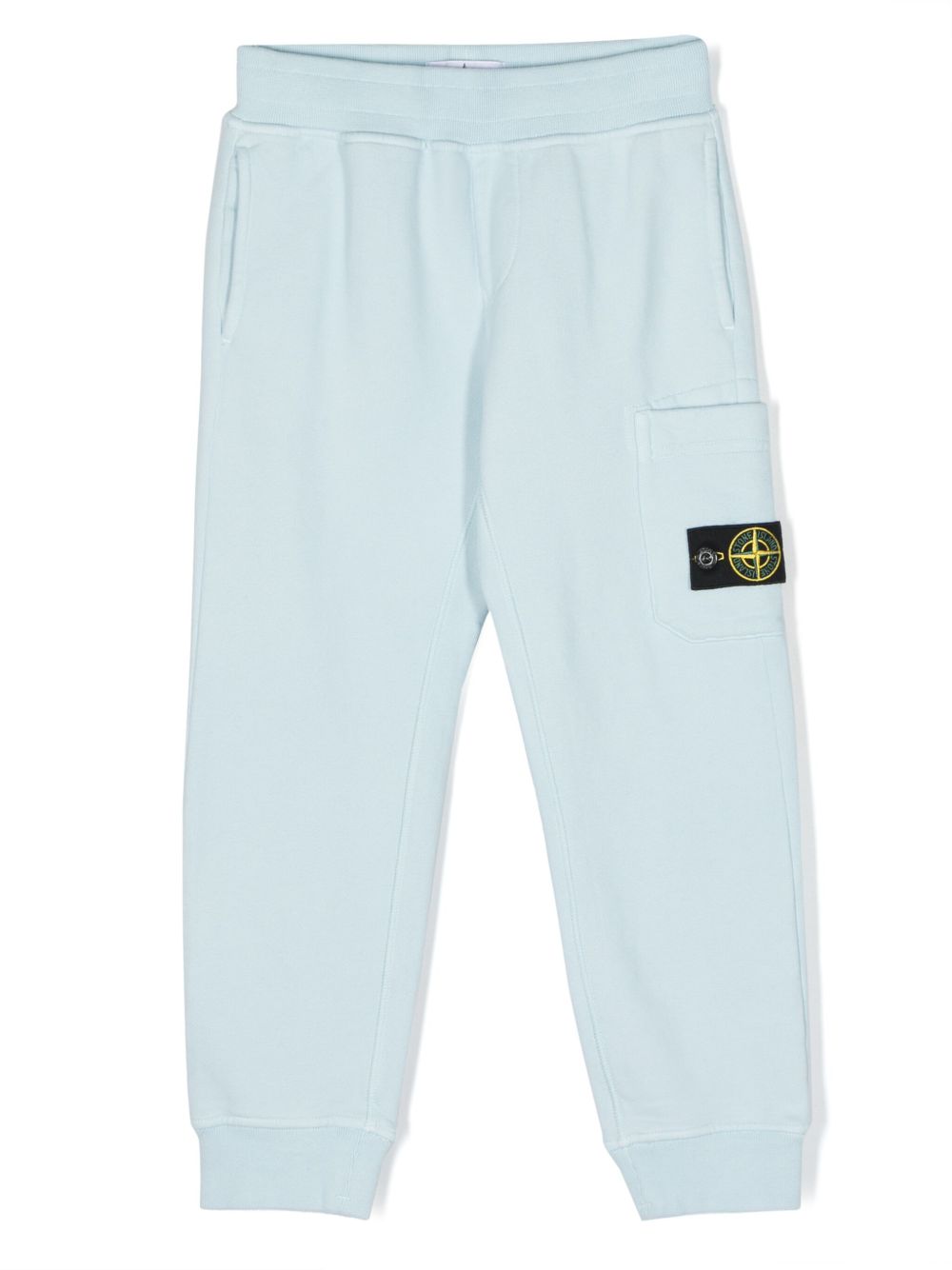 Stone Island Junior 罗盘徽章棉运动裤 - 蓝色