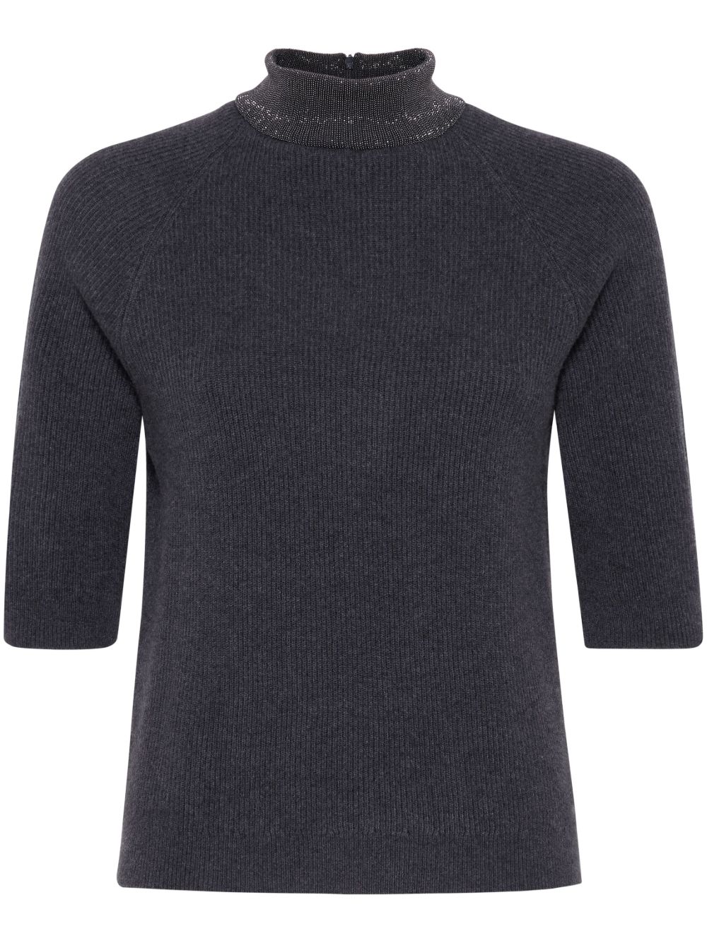 Brunello Cucinelli 高领羊绒毛衣 - 灰色