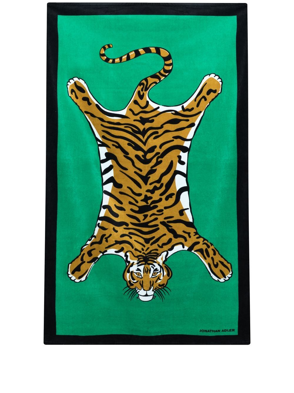 Jonathan Adler Tiger 印花沙滩毛巾 - 绿色