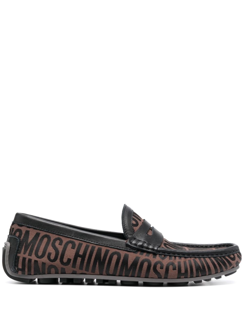 Moschino 提花便士槽乐福鞋 - 褐色