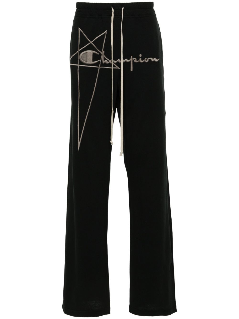 Rick Owens X Champion Dietrich logo刺绣运动裤 - 黑色
