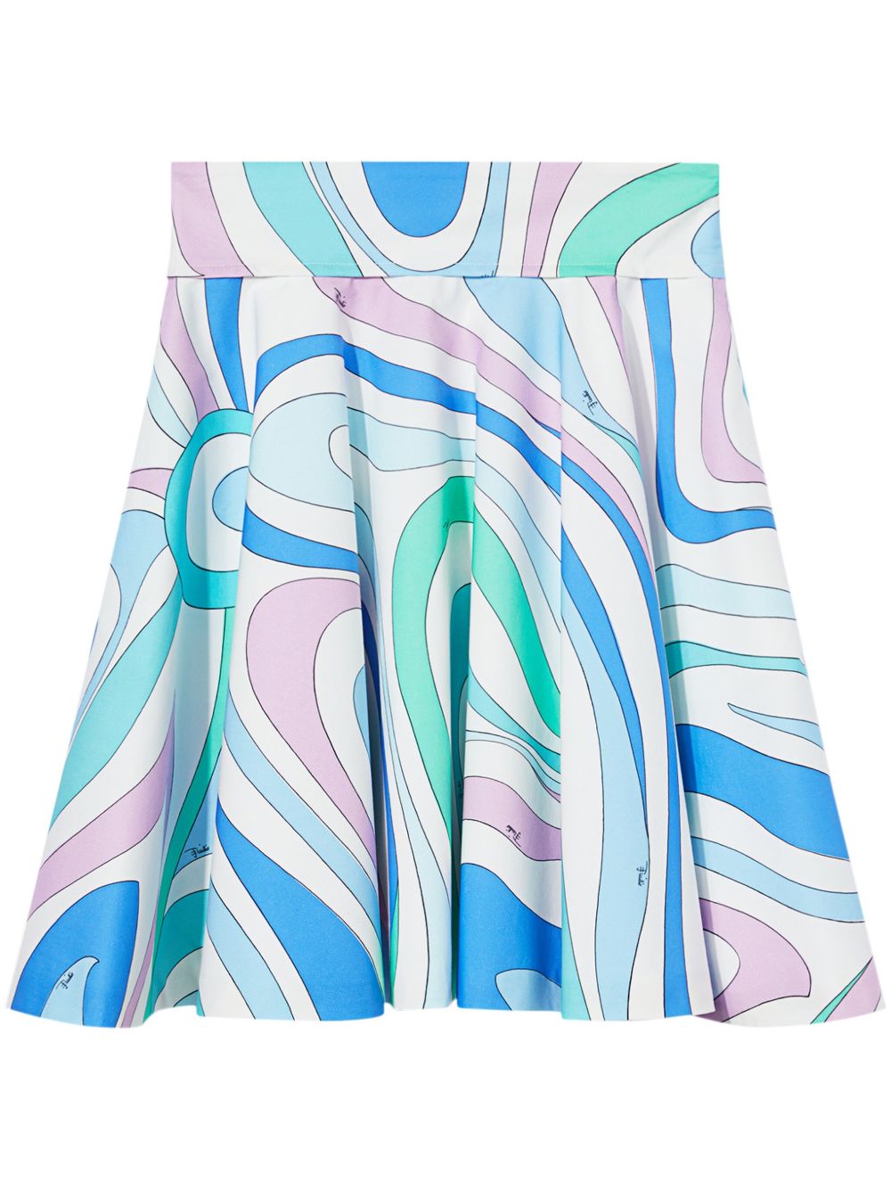 PUCCI Marmo 印花A字迷你半身裙 - 蓝色