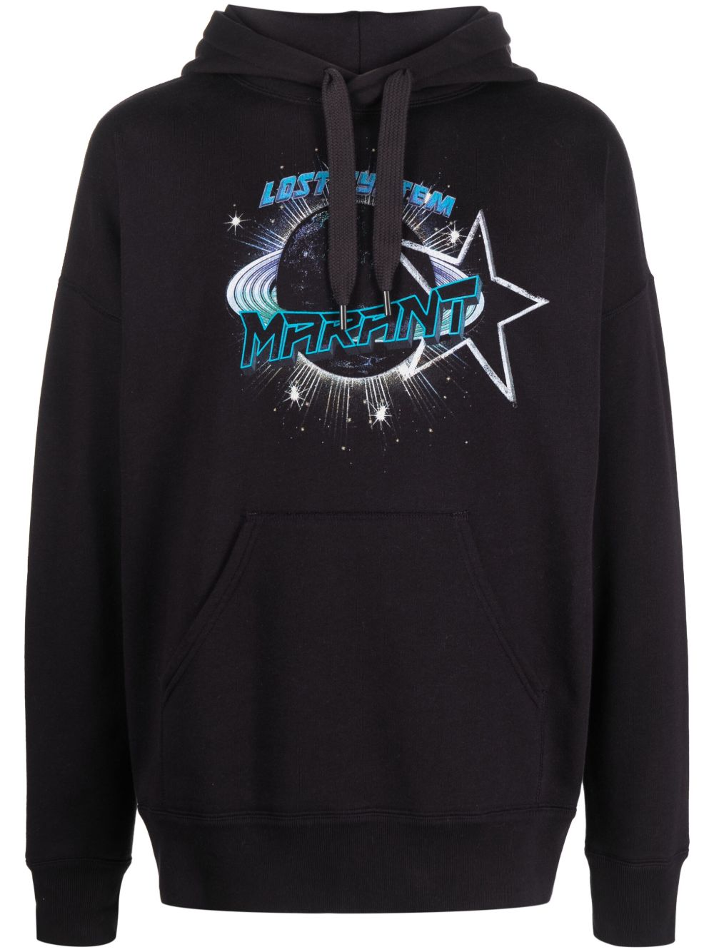 MARANT Miley logo印花连帽衫 - 黑色