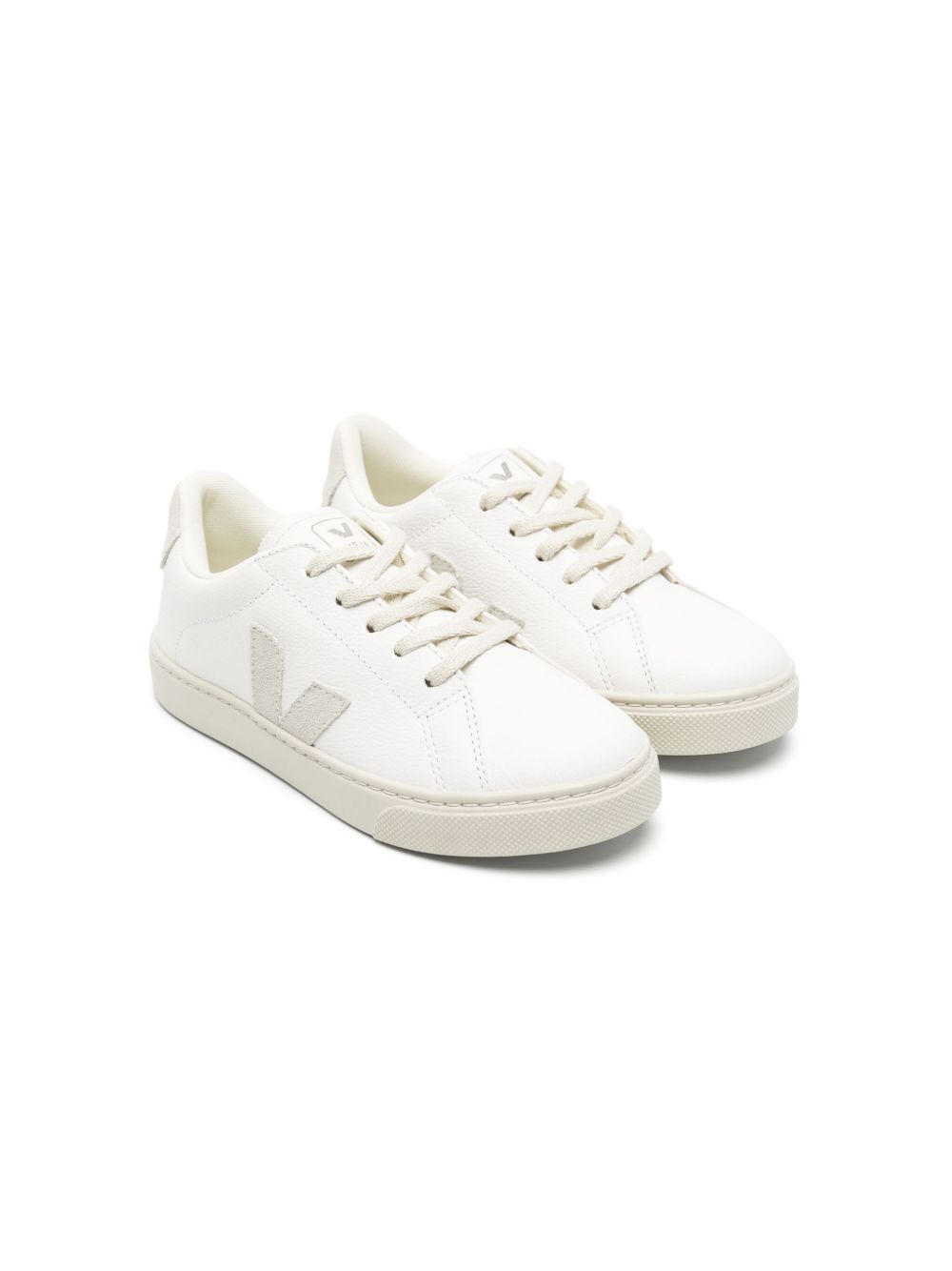 VEJA Kids Esplar 皮质运动鞋 - 白色