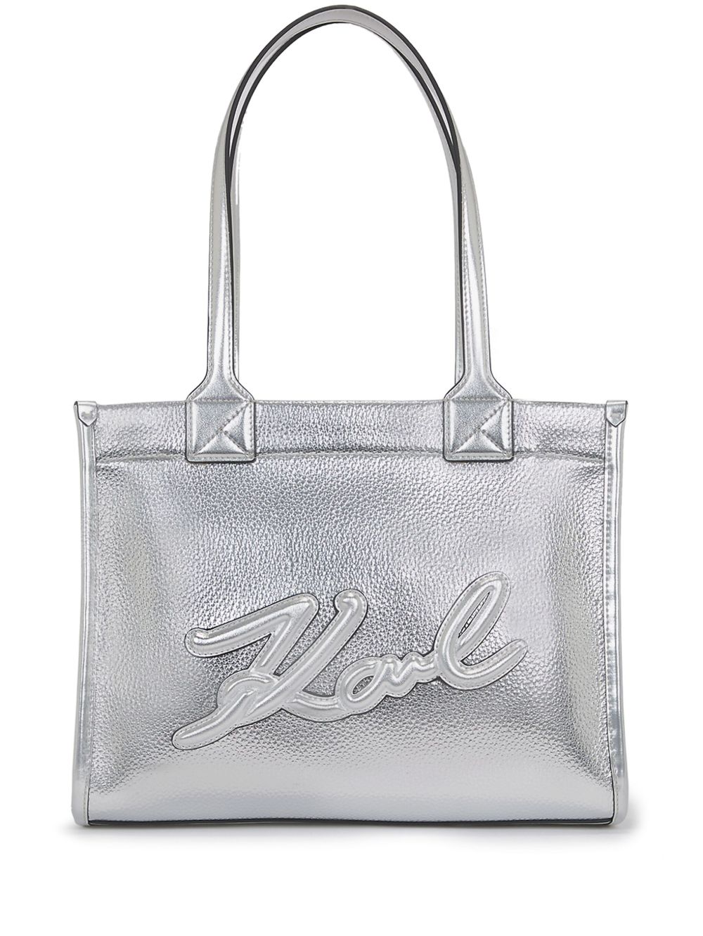 Karl Lagerfeld K/Skuare Grainy 手提包 - 银色