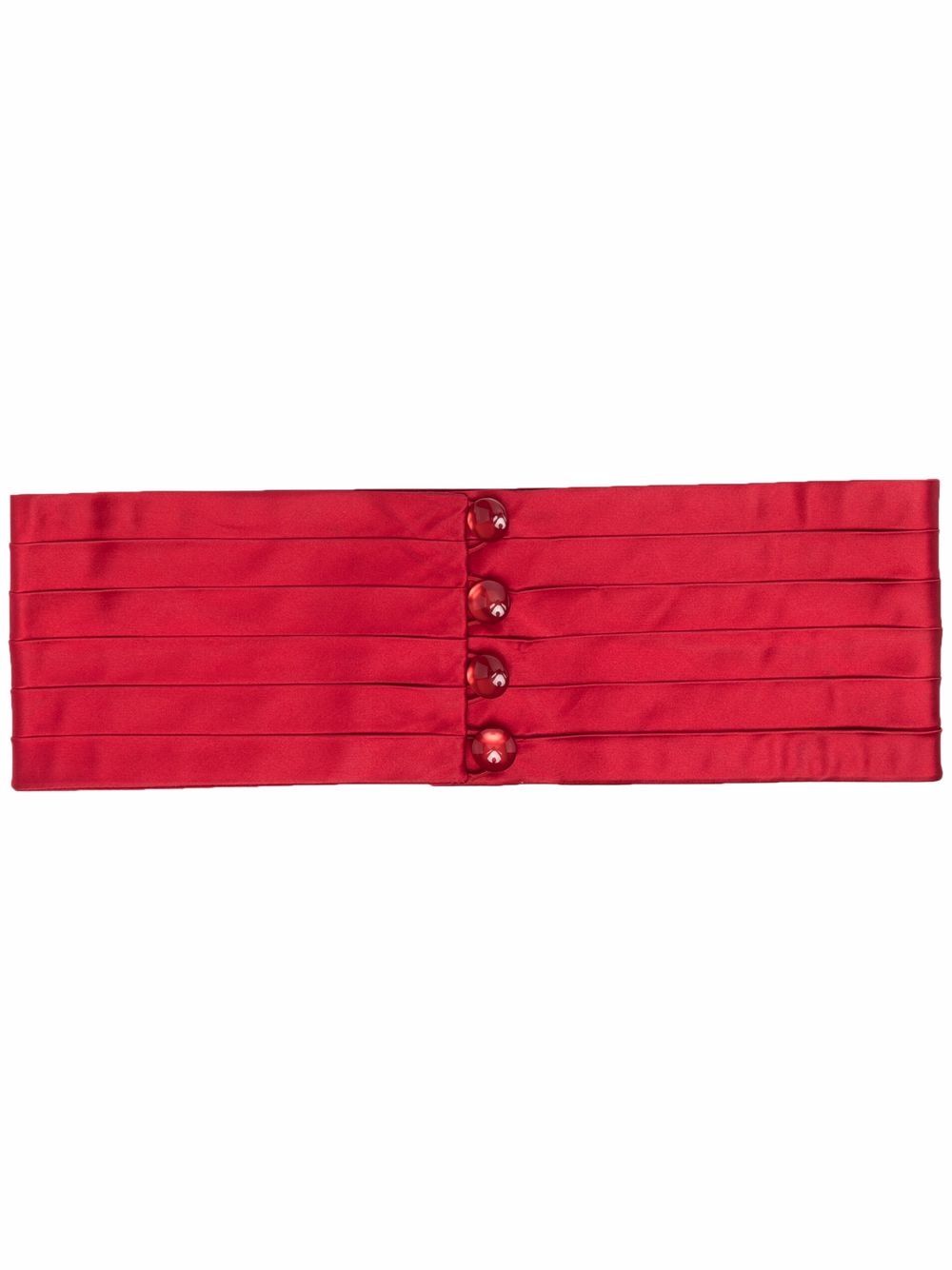Saint Laurent Pre-Owned 圣罗兰 弹性缩褶腰带（1980年代典藏款） - 红色