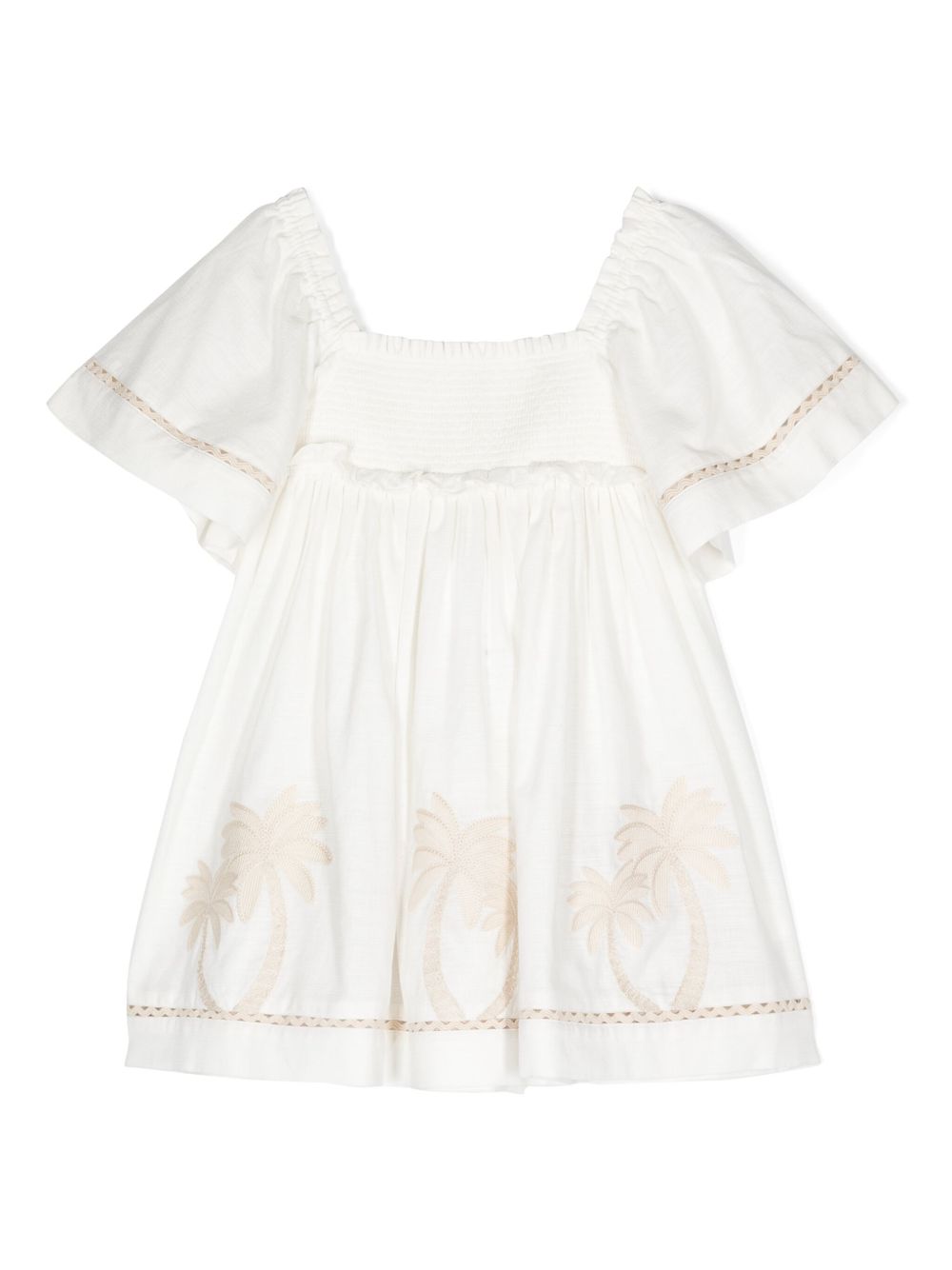 ZIMMERMANN Kids Waverly 棉连衣裙 - 白色