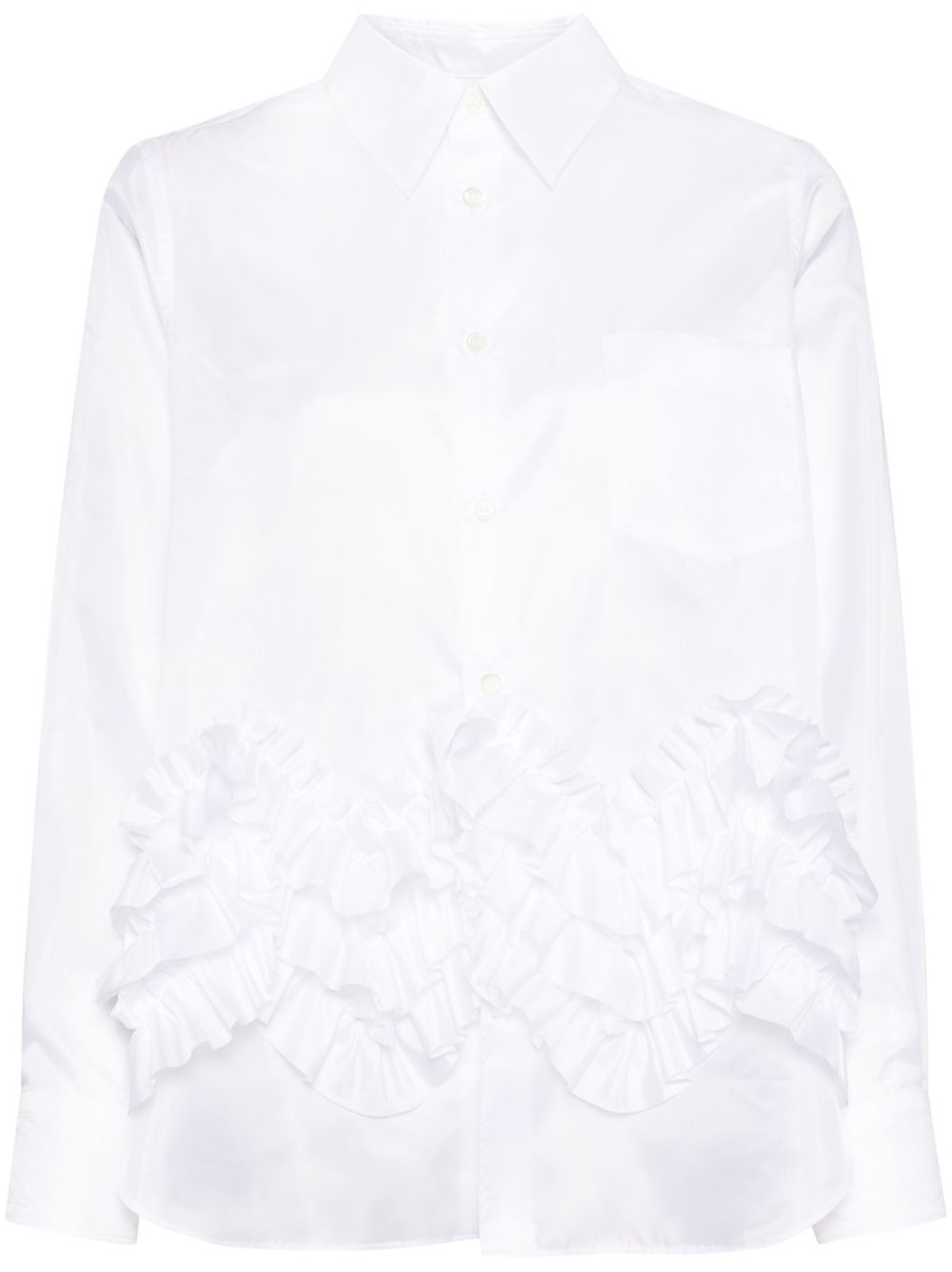Comme Des Garçons Comme Des Garçons 荷叶边衬衫 - 白色