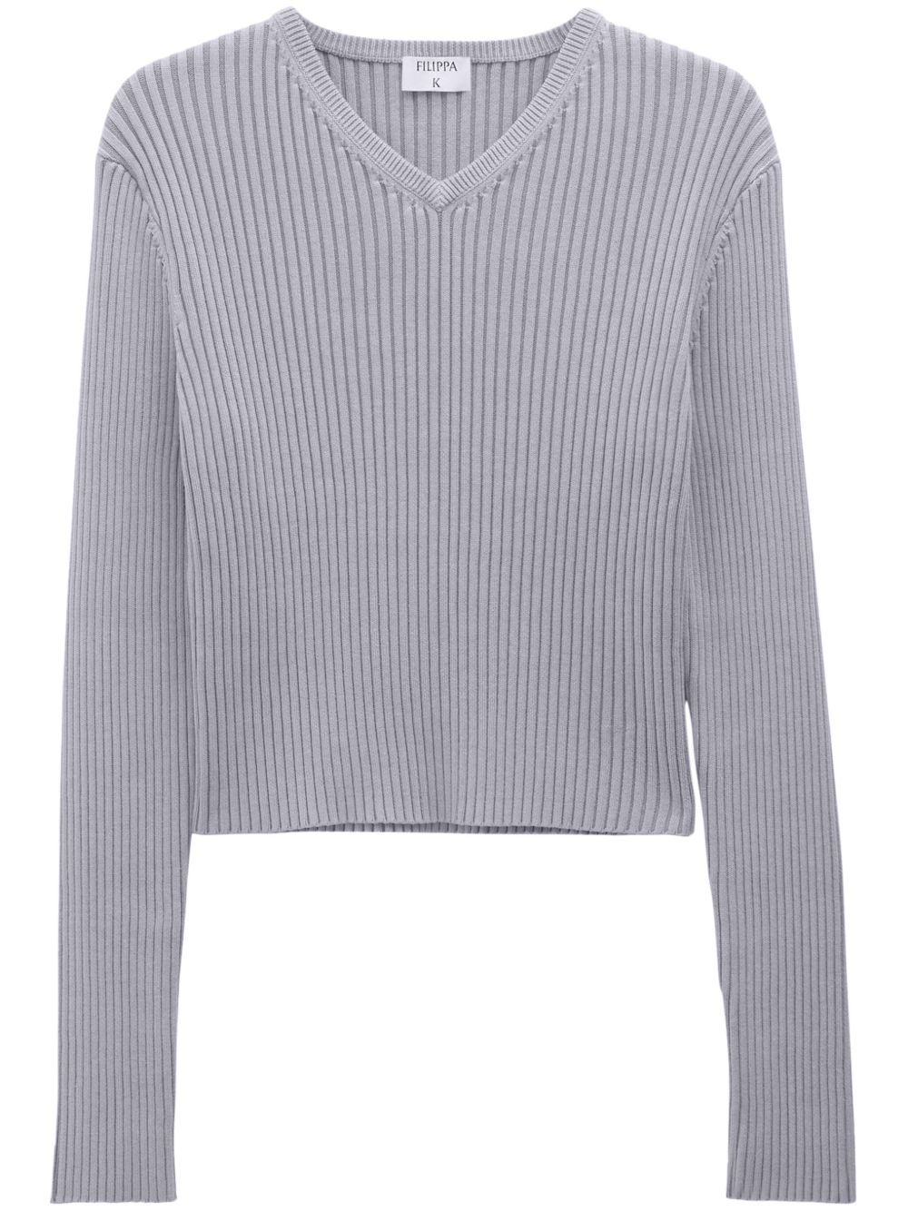 Filippa K V领罗纹上衣 - 灰色