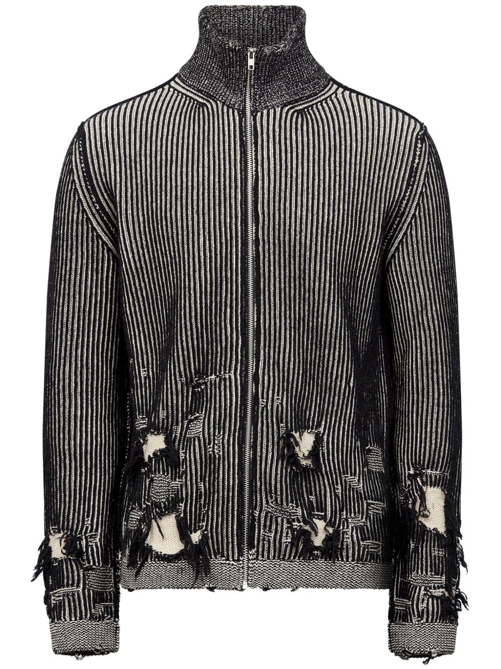 MM6 Maison Margiela 撕裂效果细节夹克 - 黑色