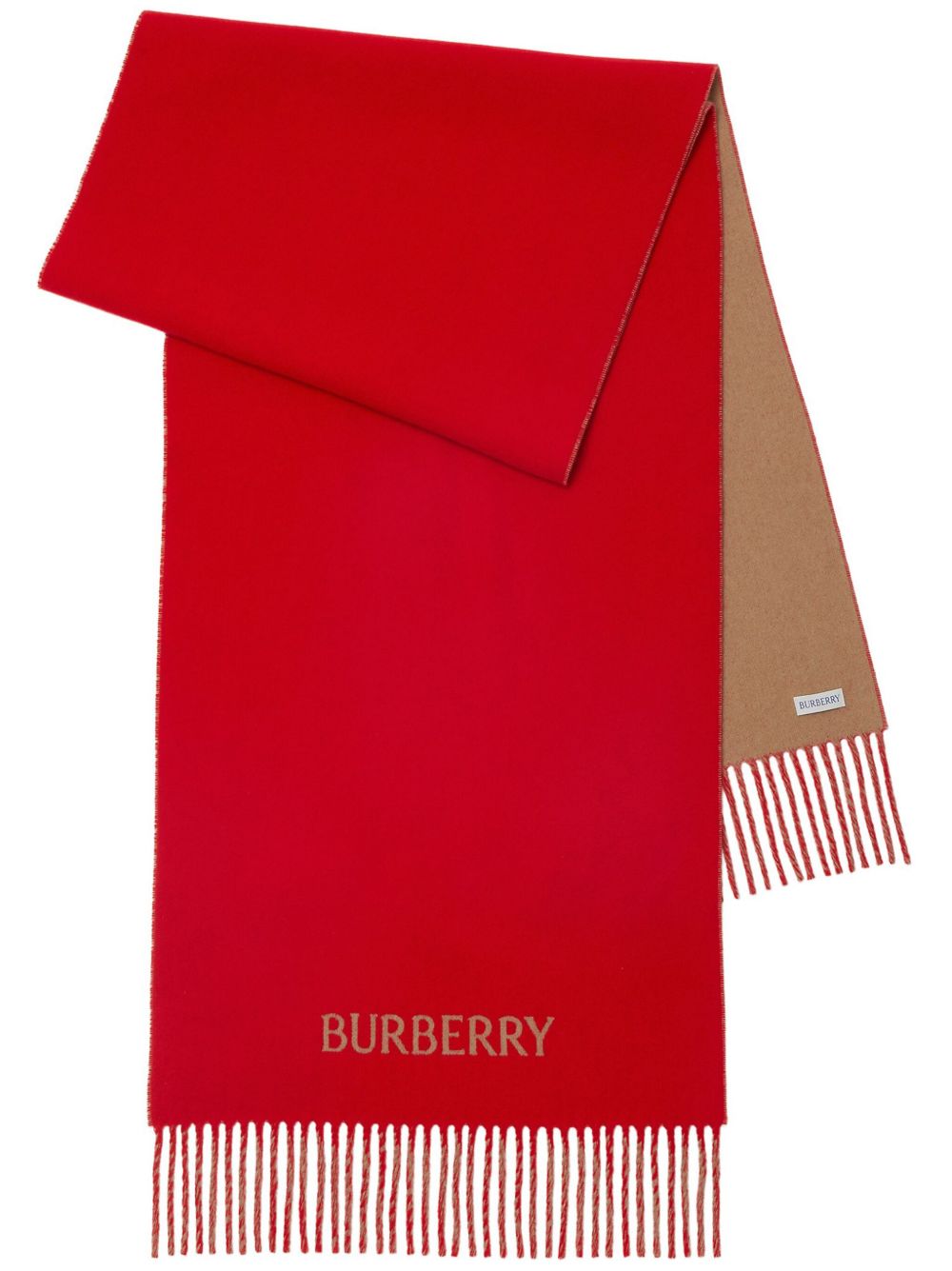 Burberry Equestrian Knight 羊绒围巾 - 红色