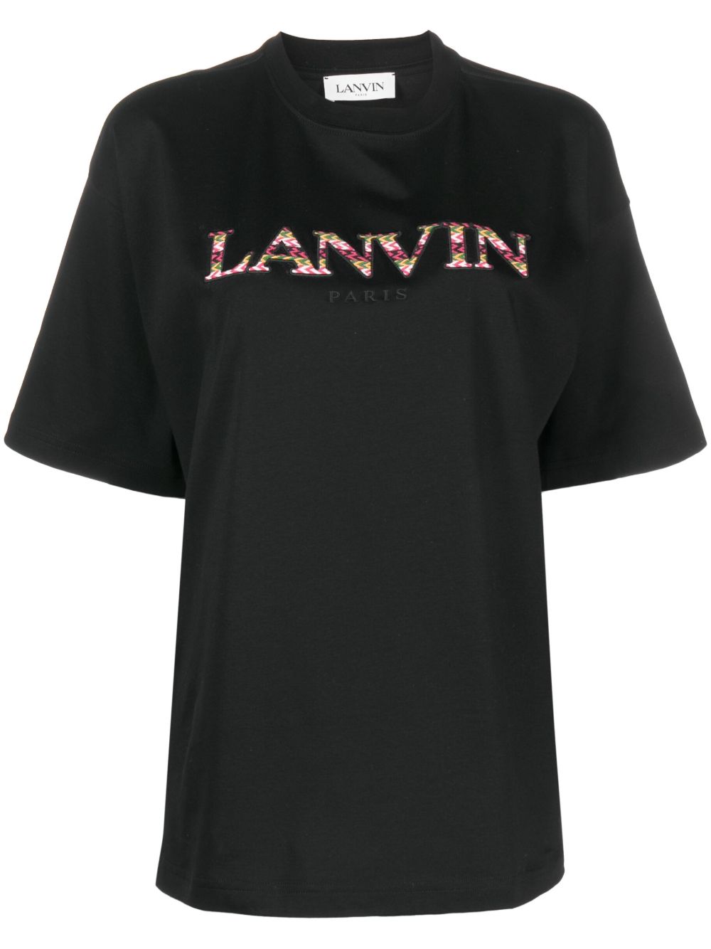 Lanvin logo刺绣T恤 - 黑色