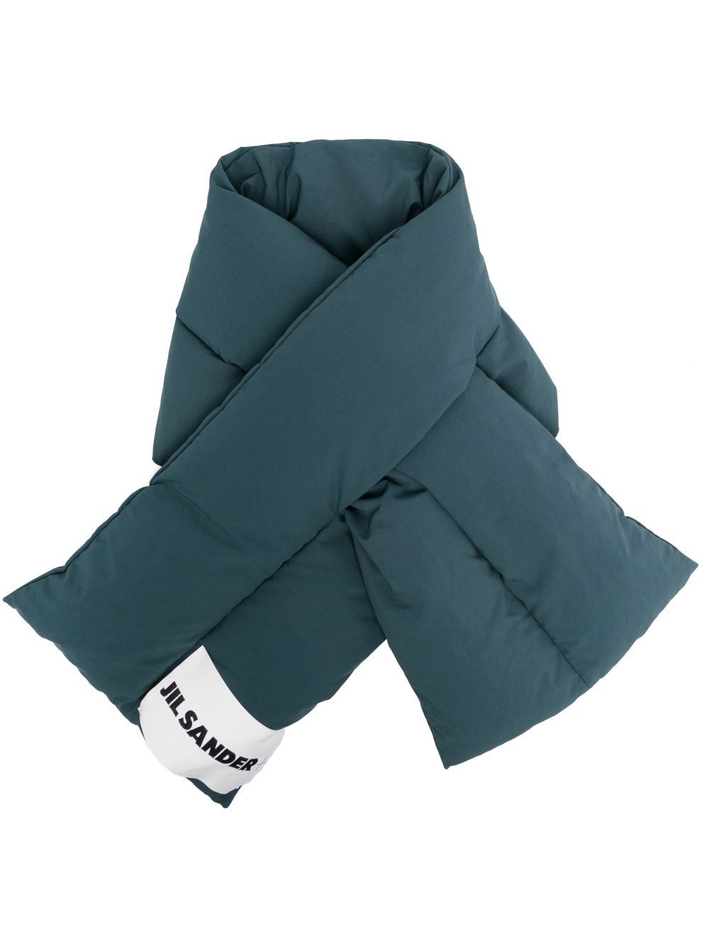 Jil Sander logo印花填充羽绒围巾 - 绿色