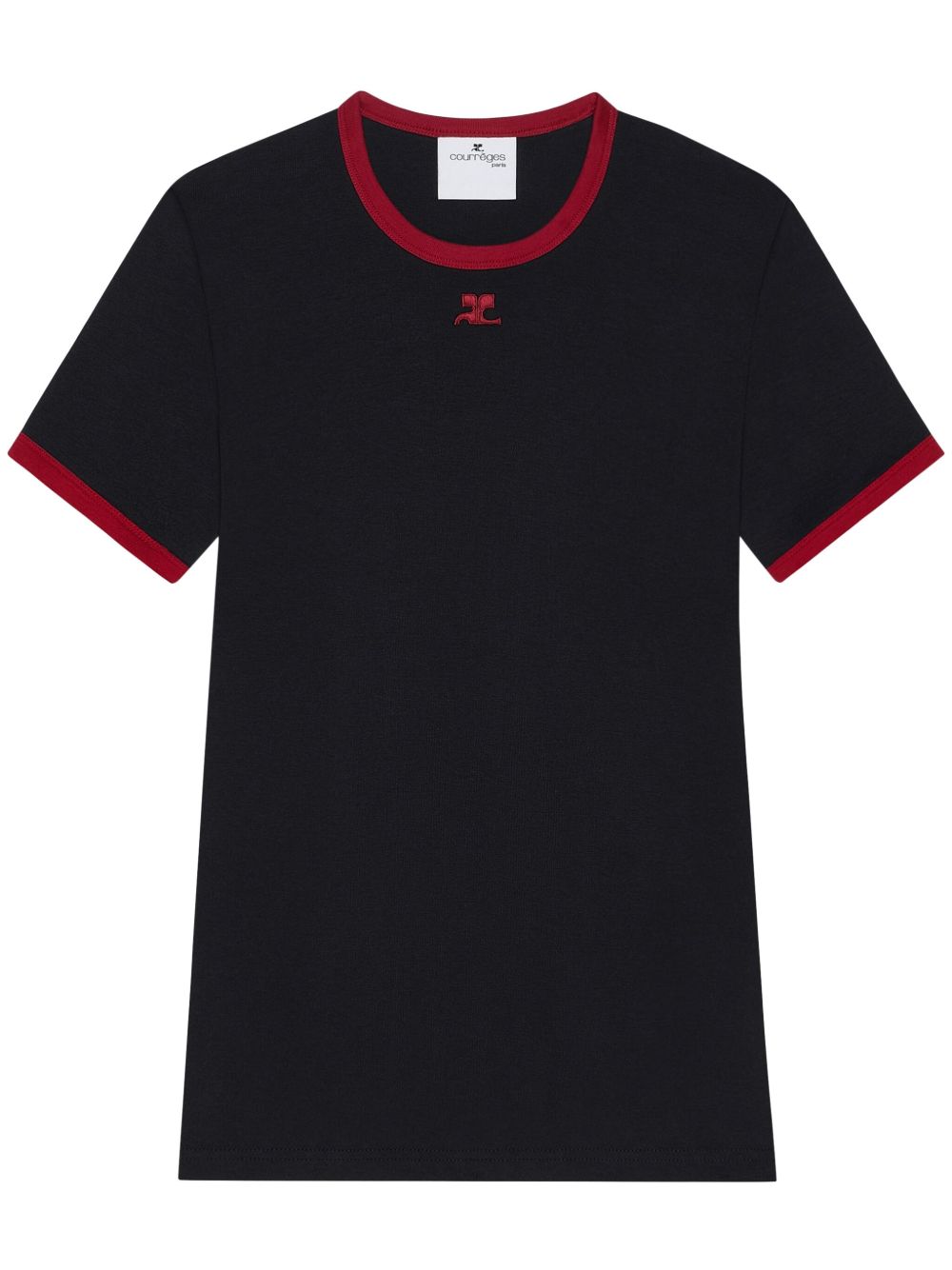 Courrèges Signature 对比T恤 - 黑色