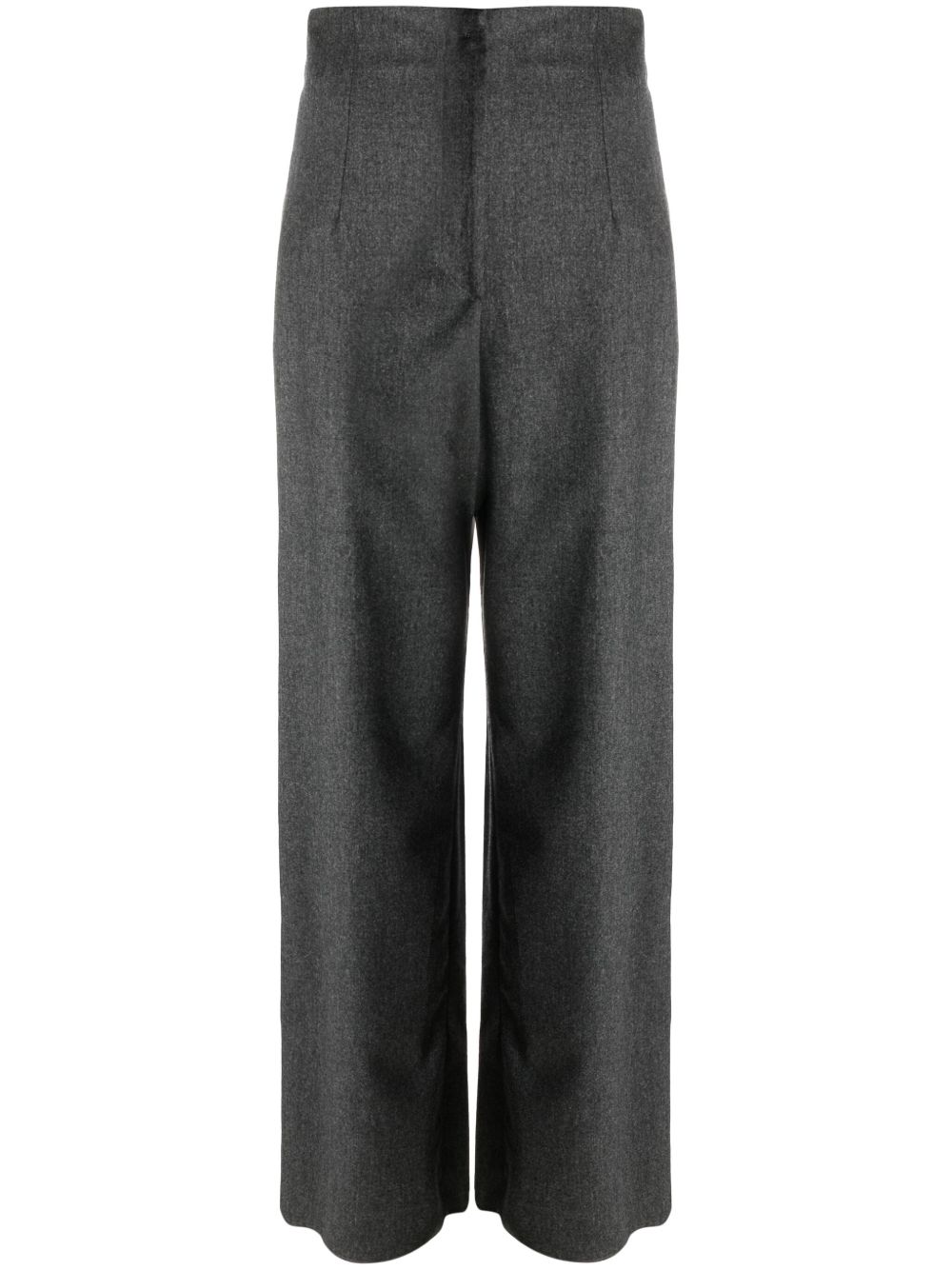 Emporio Armani 高腰直筒裤 - 灰色