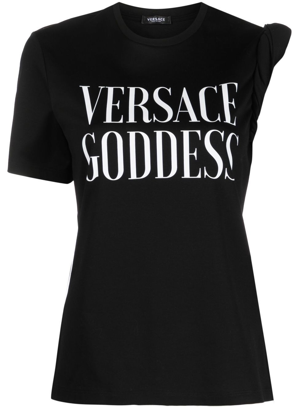Versace 标语印花T恤 - 黑色
