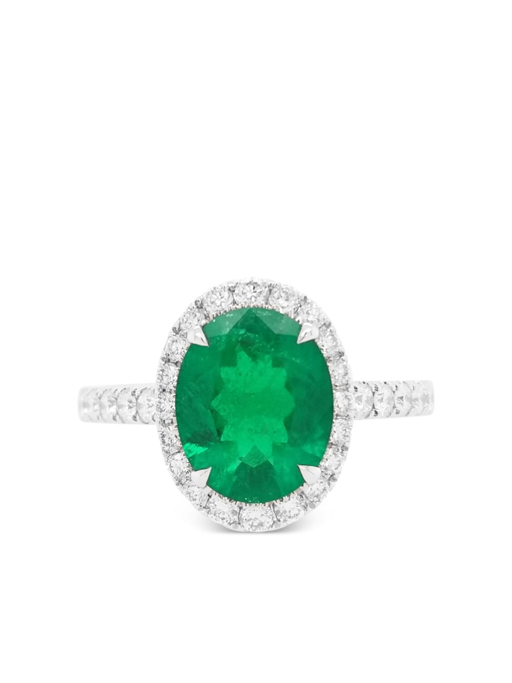 HYT Jewelry 钻石鸡尾酒铂金戒指 - 银色