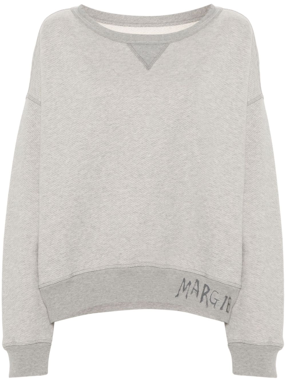 Maison Margiela logo印花棉卫衣 - 灰色