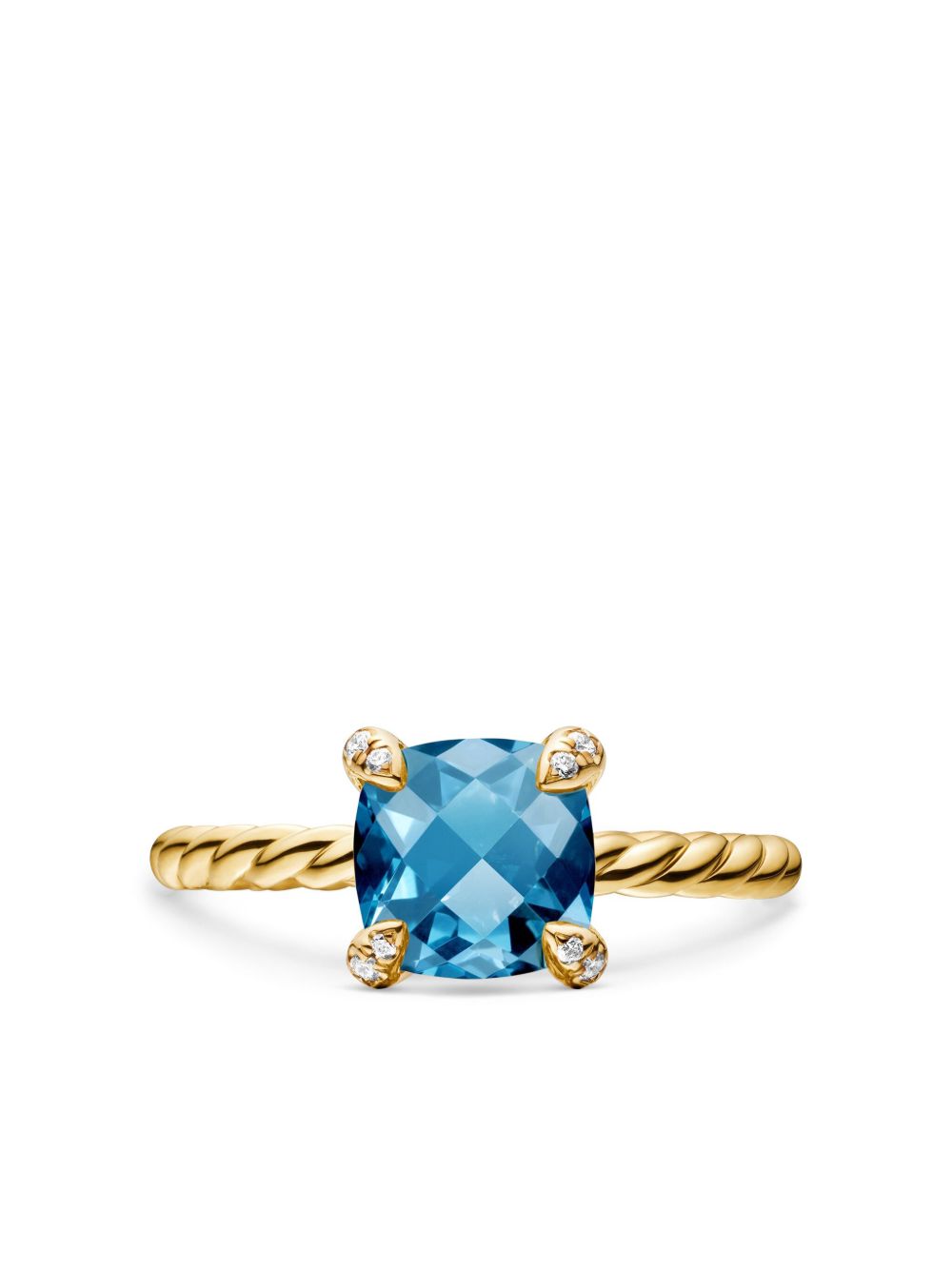 David Yurman 18K黄金 Chatelaine 黄玉钻石戒指 - 金色