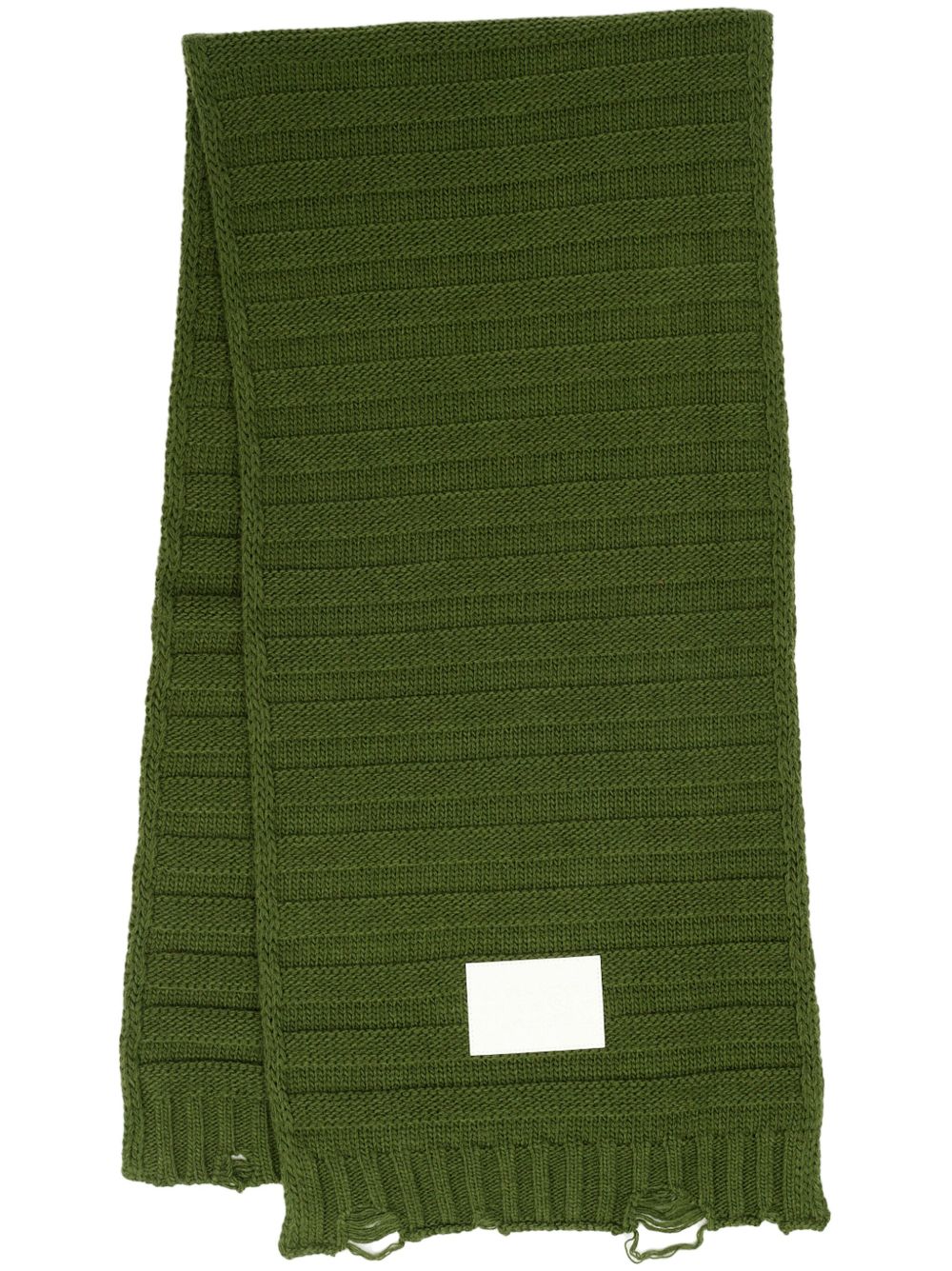 MM6 Maison Margiela logo印花针织围巾 - 绿色