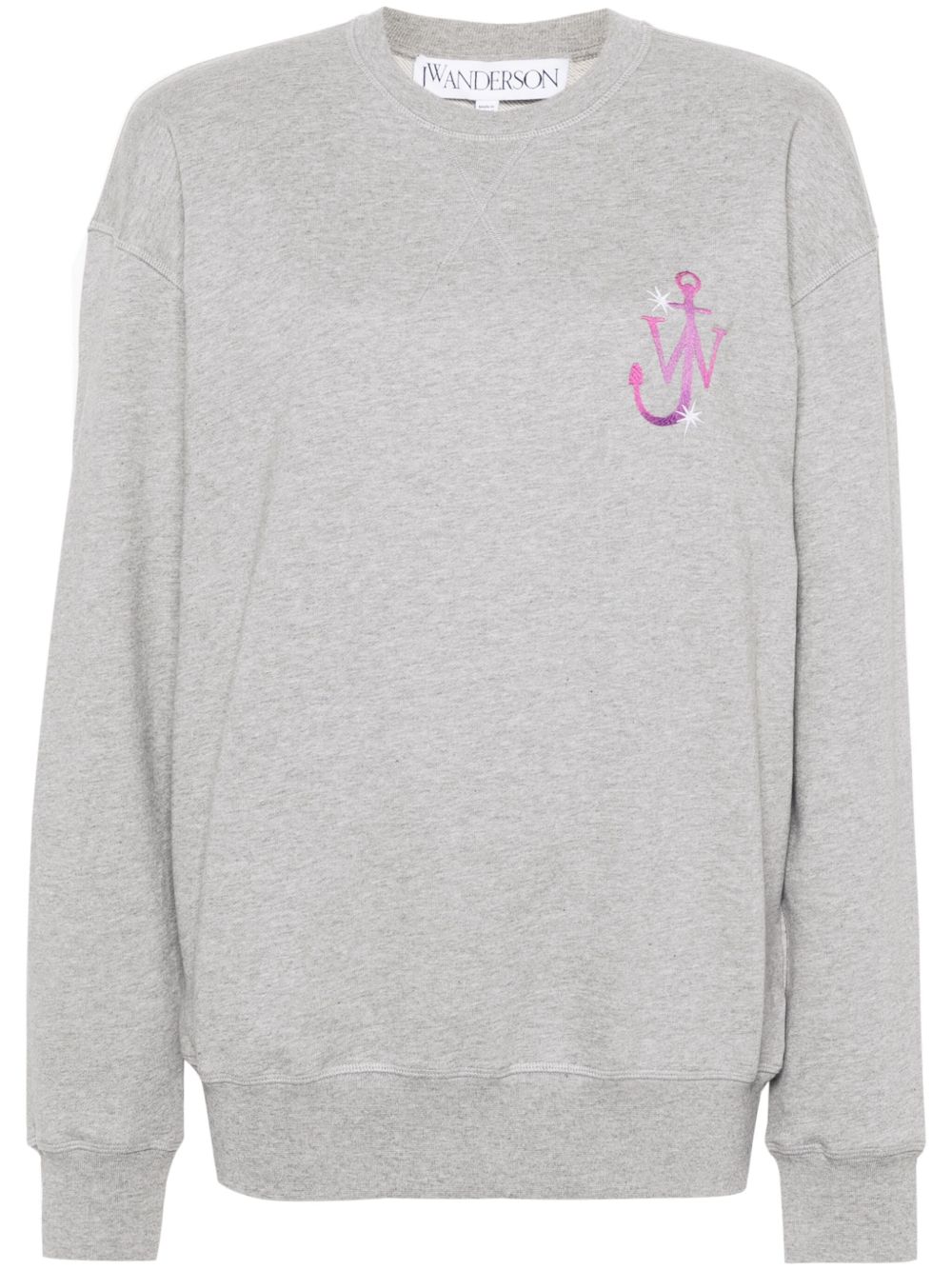 JW Anderson logo刺绣棉卫衣 - 灰色