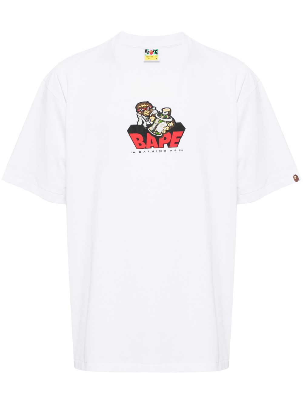 A BATHING APE® logo印花棉T恤 - 白色