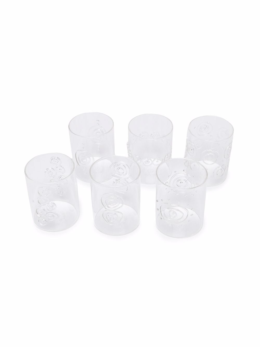 10 CORSO COMO 旋涡细节玻璃杯（六件装） - 白色