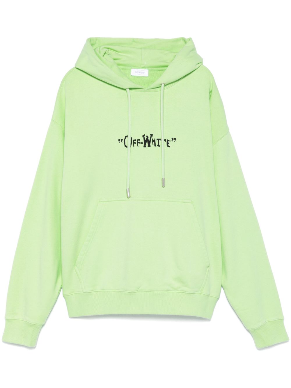 Off-White logo印花连帽衫 - 绿色