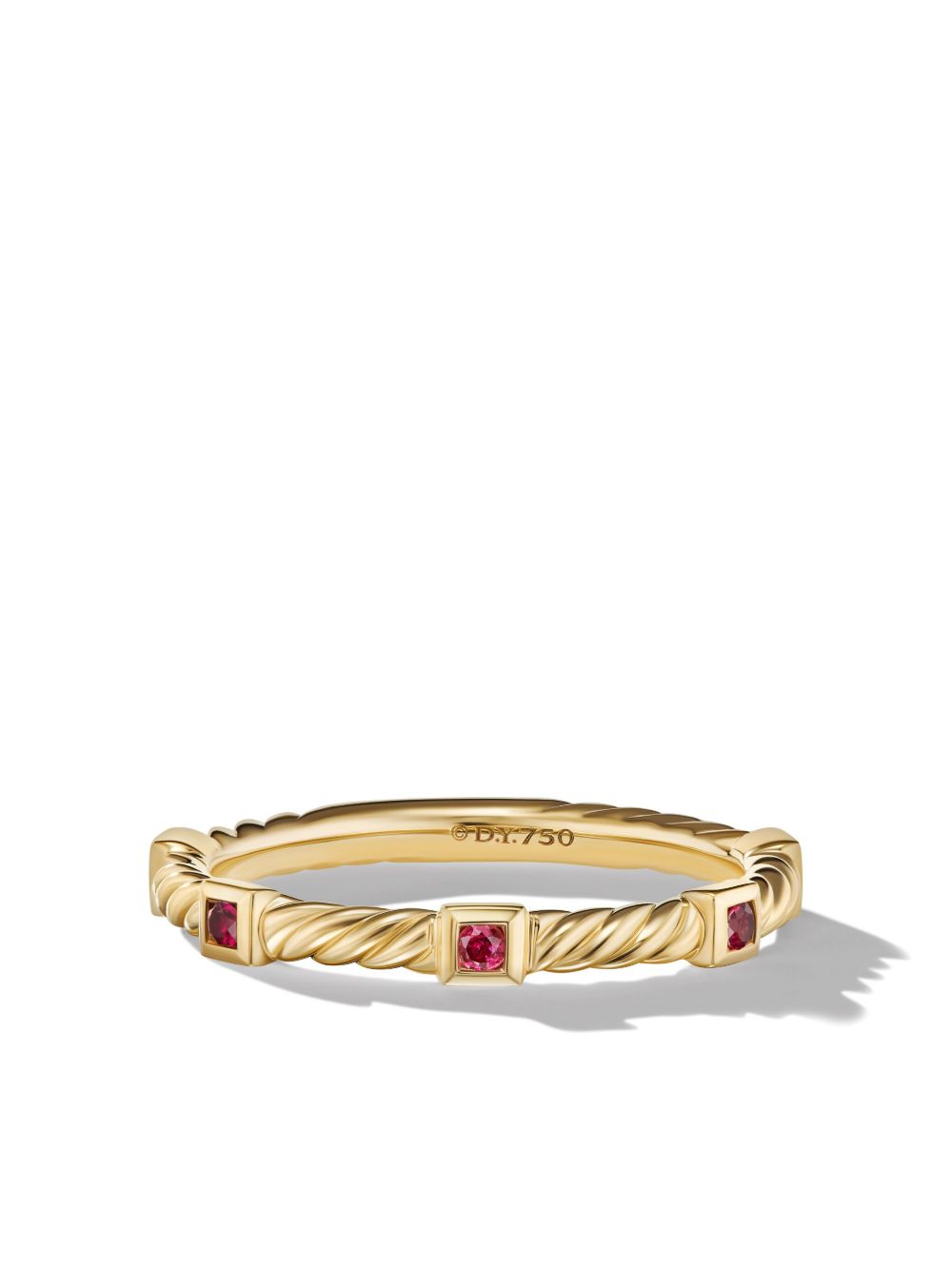David Yurman Cable Collectibles 18K黄金红宝石戒指 - 金色