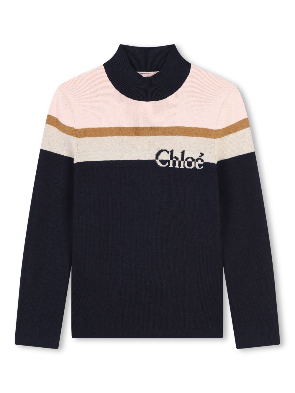 Chloé Kids 高领针织毛衣 - 蓝色