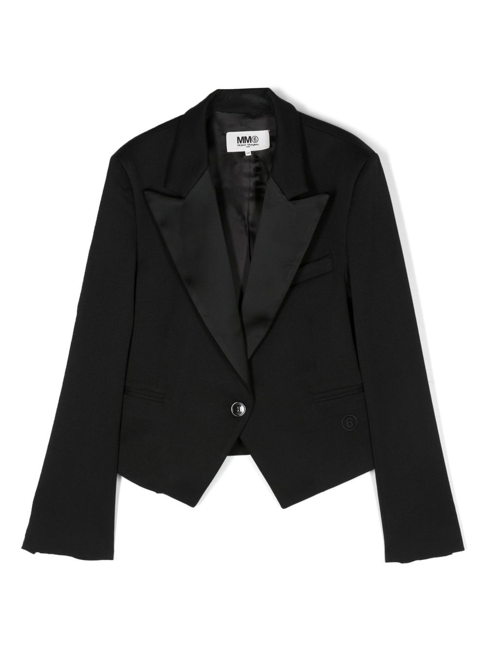 MM6 Maison Margiela Kids 单排扣精裁西装夹克 - 黑色
