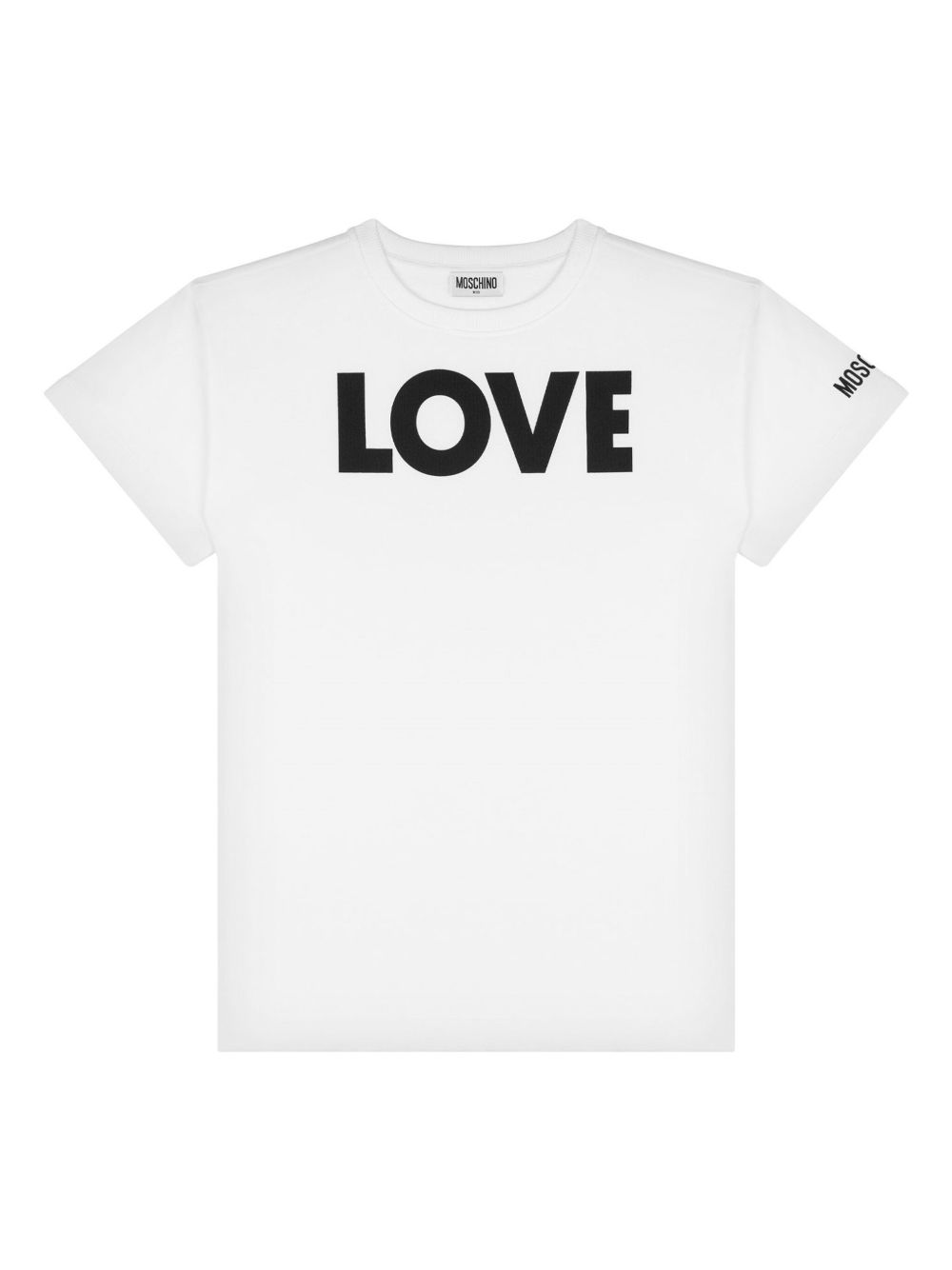 Moschino Kids logo印花棉T恤 - 白色