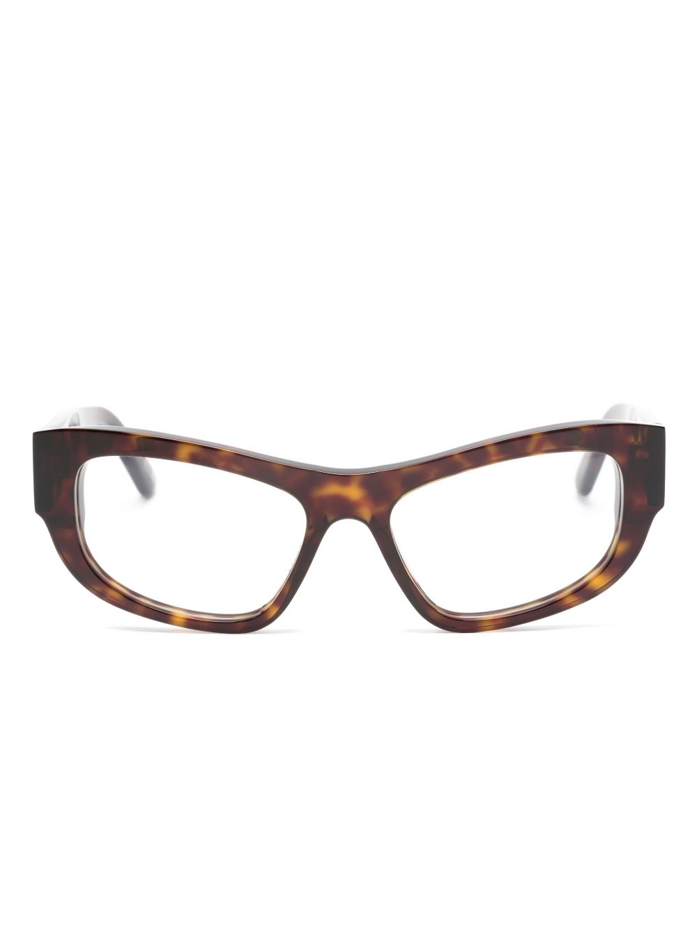 Balenciaga Eyewear 玳瑁纹效果长方形框眼镜 - 褐色
